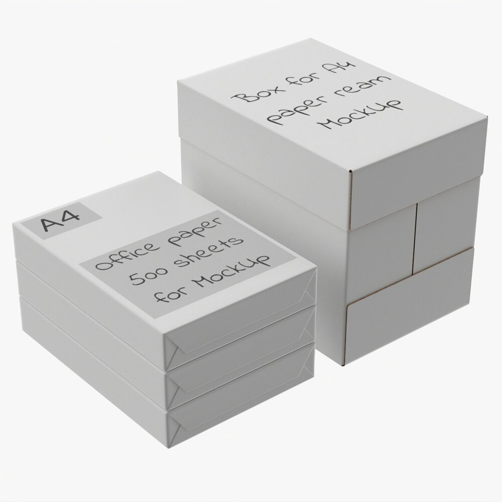 Office Paper A4 5 Reams Box 3D модель