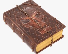 Old Book Decorated In Leather 02 3D model