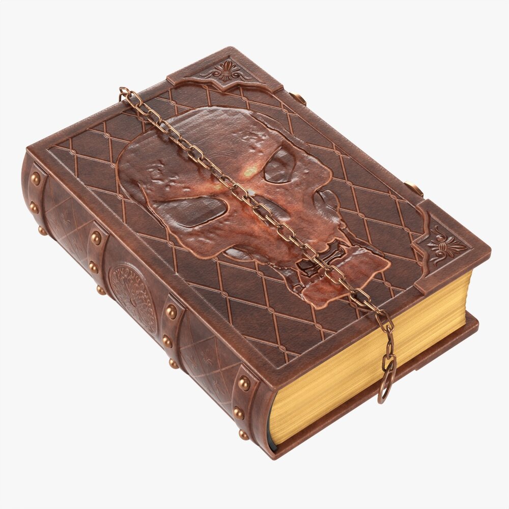 Old Book Decorated In Leather 02 Modèle 3D