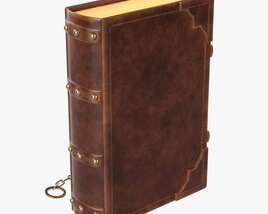 Old Book Decorated In Leather 04 3D-Modell