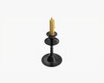 Old Bronze Candlestick With Candle 3D-Modell