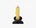 Old Bronze Candlestick With Candle 3Dモデル