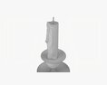 Old Bronze Candlestick With Candle 3d model