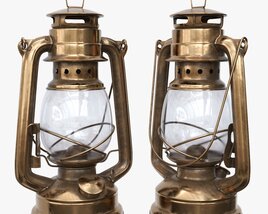Old Metal Kerosene Lamp 01 3D 모델 