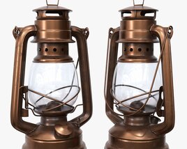 Old Metal Kerosene Lamp 02 3D model