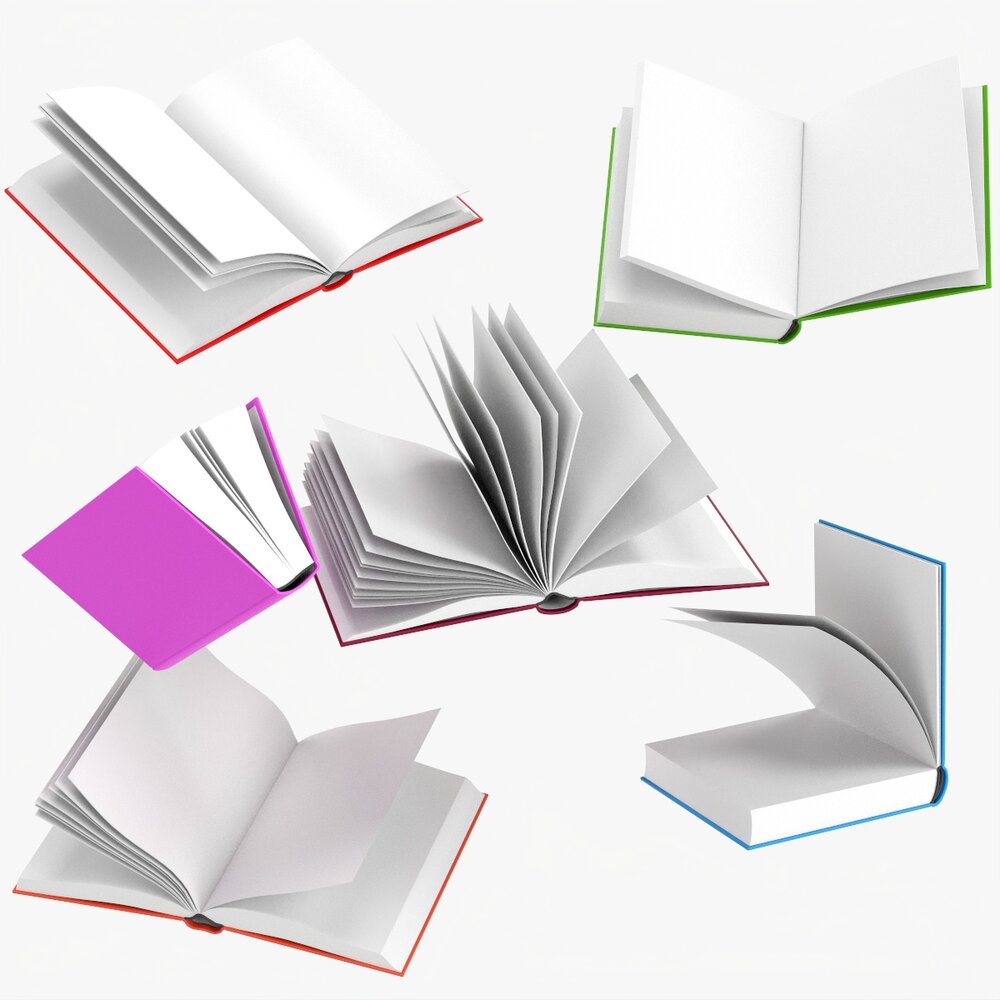 Open Books Composition 3d model