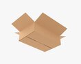 Open Cardboard Box Mockup 01 3D 모델 