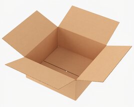 Open Cardboard Box Mockup 02 Modelo 3d