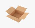 Open Cardboard Box Mockup 02 3d model