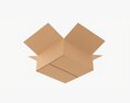 Open Cardboard Box Mockup 02 Modèle 3d
