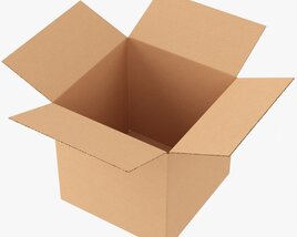 Open Cardboard Box Mockup 03 3D model