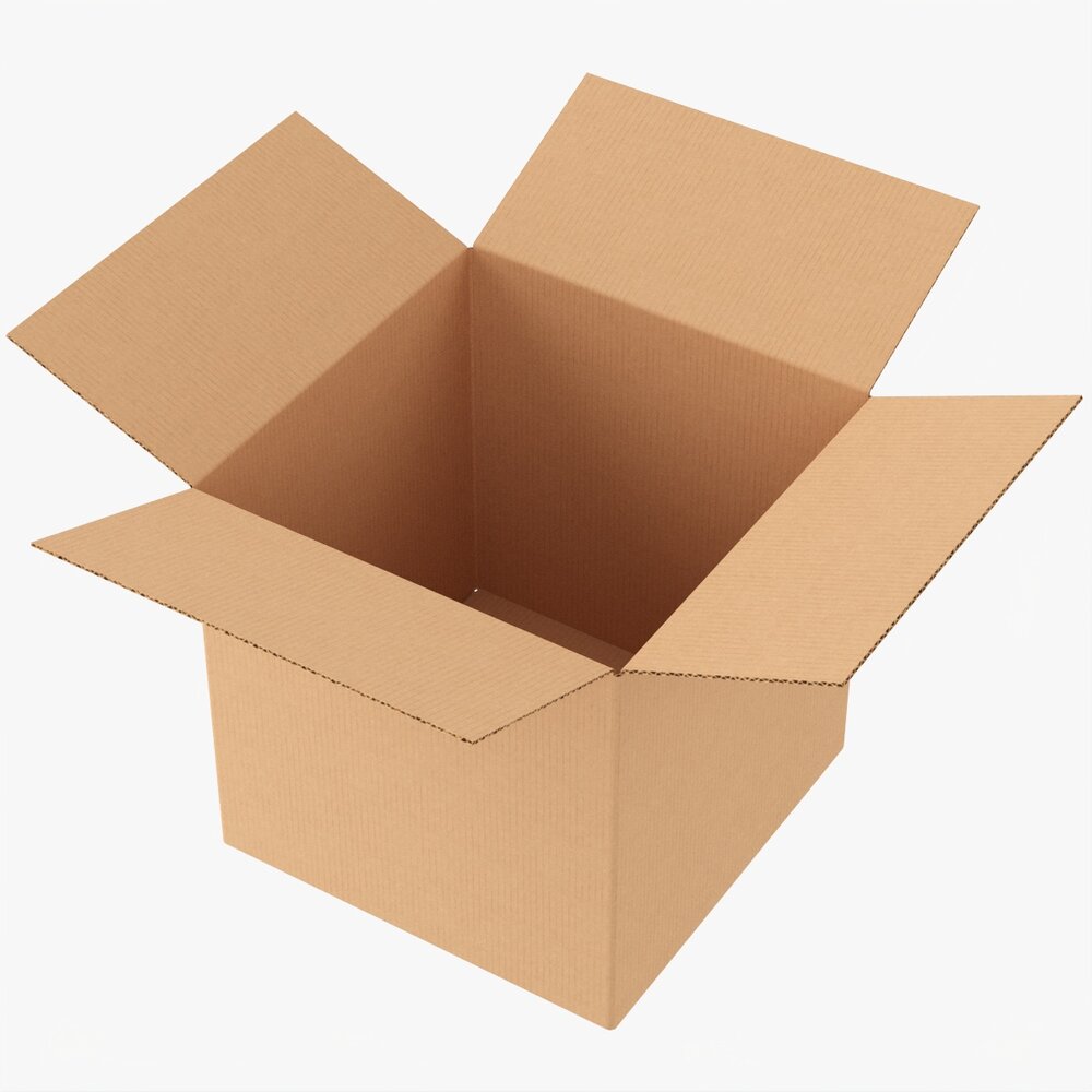 Open Cardboard Box Mockup 03 3D модель