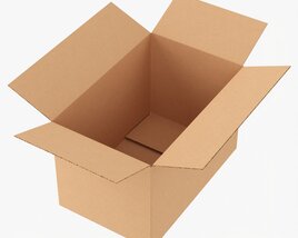 Open Cardboard Box Mockup 04 3D model