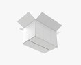 Open Cardboard Box Mockup 04 Modèle 3d