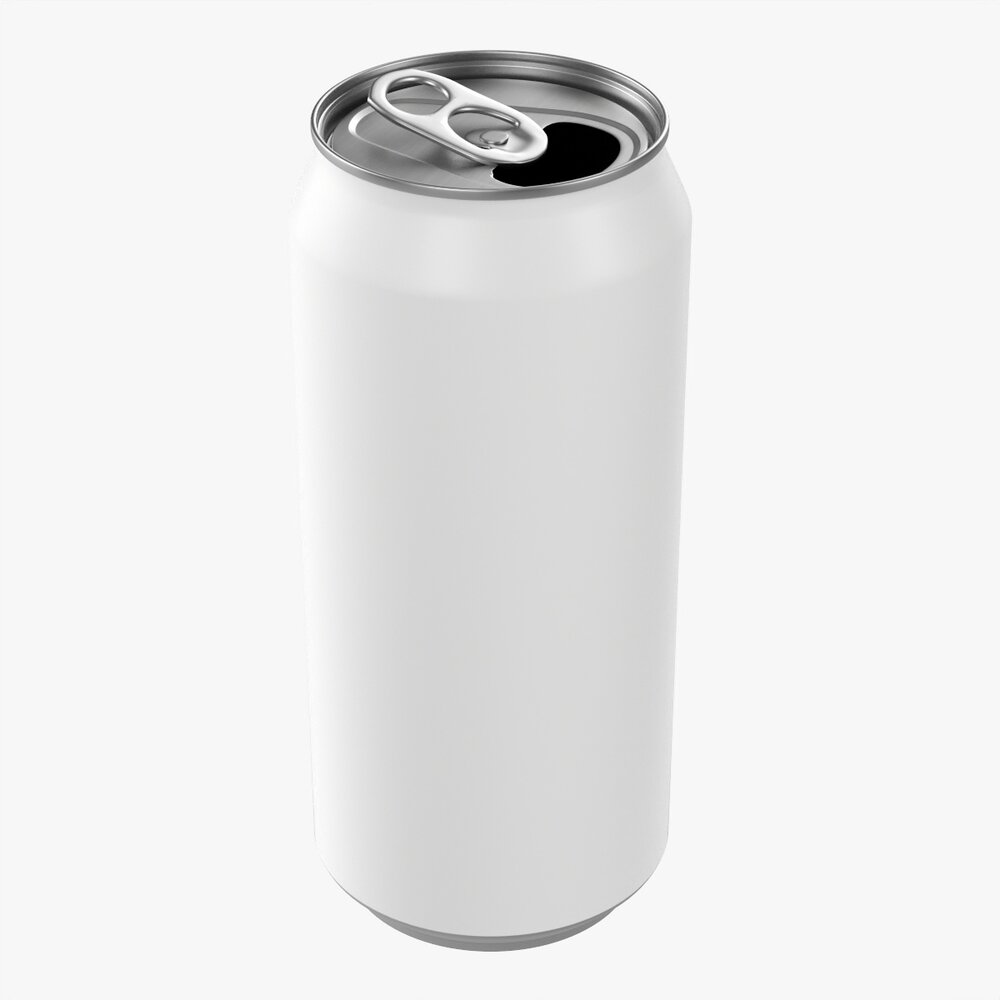 Opened Standard Beverage Can 440 Ml 14.87 Oz 3D 모델 