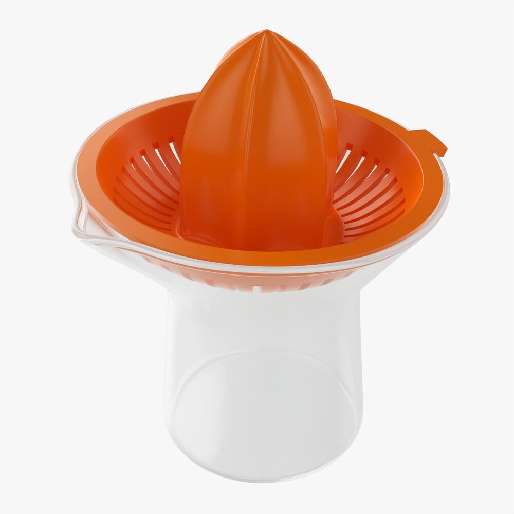 Orange Hand Juicer With Cup 3d model