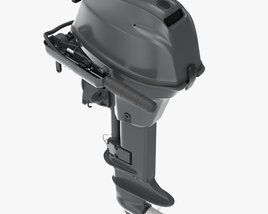 Portable Outboard Boat Motor With Folded Tiller 3D модель
