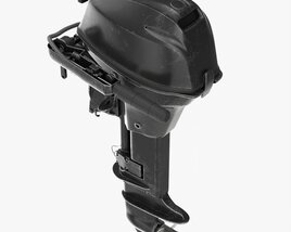 Portable Outboard Boat Motor With Folded Tiller Used 3Dモデル