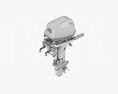 Portable Outboard Boat Motor With Folded Tiller Used 3Dモデル