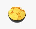 Potato Chips In Bowl 01 3d model