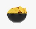 Potato Chips In Bowl 01 3d model