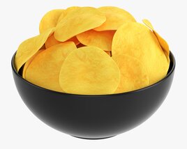 Potato Chips In Bowl 02 3D 모델 