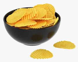 Potato Chips In Bowl 03 3D model