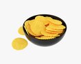 Potato Chips In Bowl 03 3d model