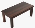 Rectangle Wooden Coffee Table 3D модель