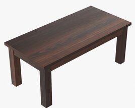 Rectangle Wooden Coffee Table Modèle 3D
