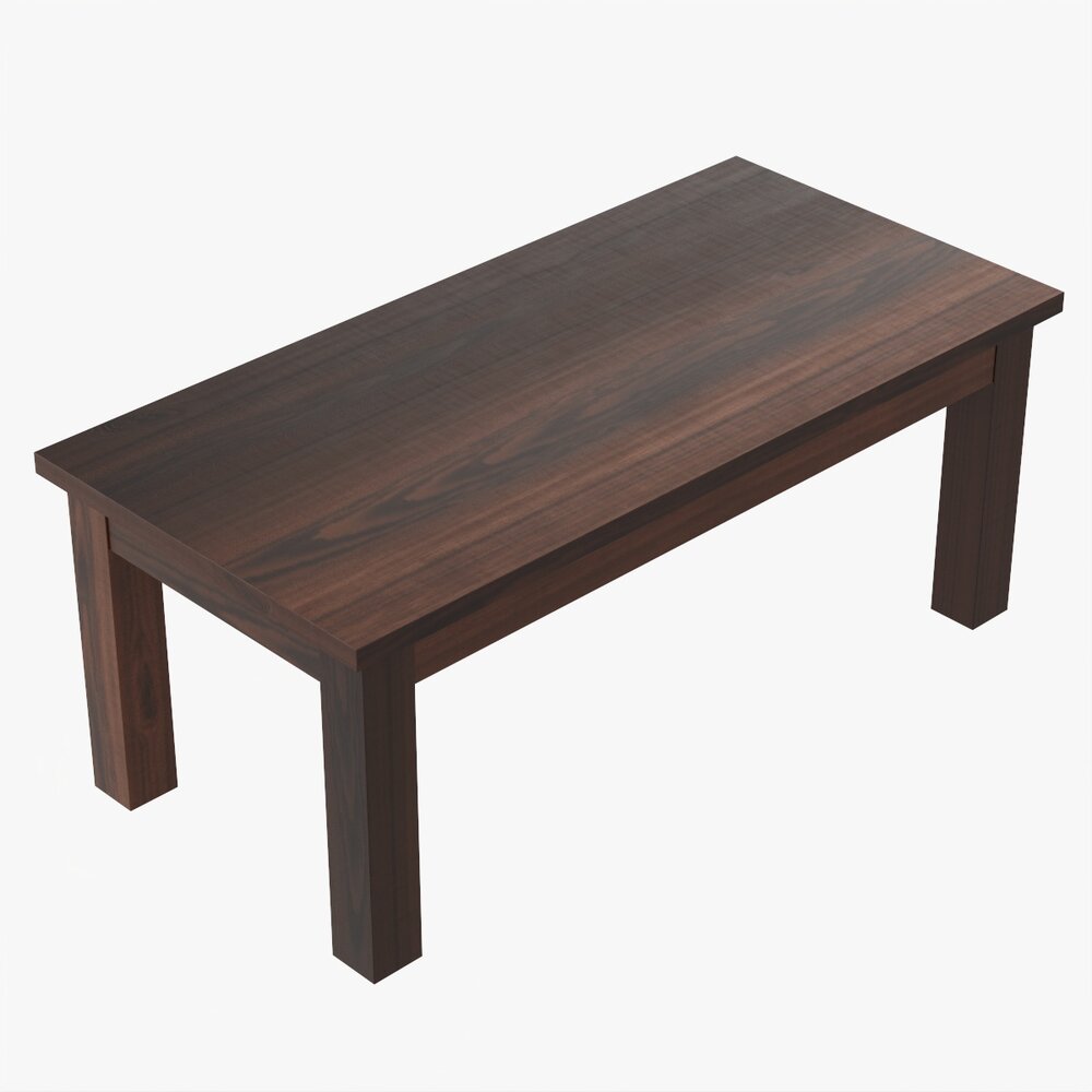 Rectangle Wooden Coffee Table 3D-Modell