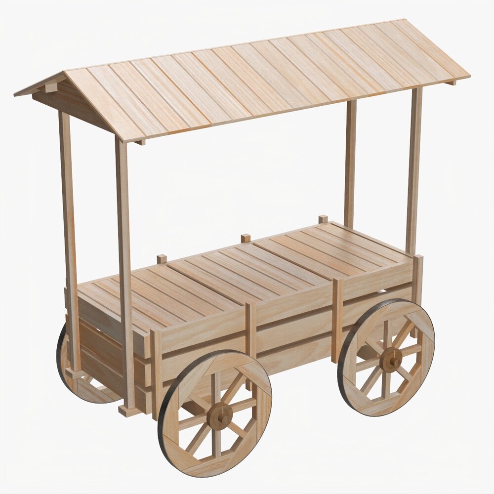 Roofed Fairground Cart Modelo 3d