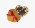 Heart Shaped Box With Chocolate And Ribbon Tied Round With Bow 3d model