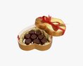 Heart Shaped Box With Chocolate And Ribbon Tied Round With Bow 3D模型