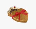 Heart Shaped Box With Chocolate And Ribbon Tied Round With Bow Modello 3D