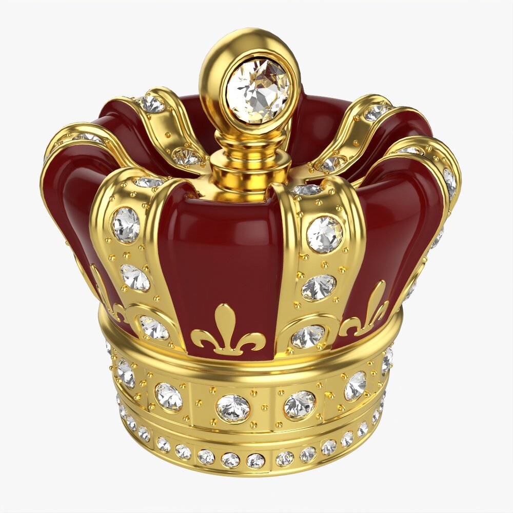 Royal Gold Crown With Diamonds Modello 3D