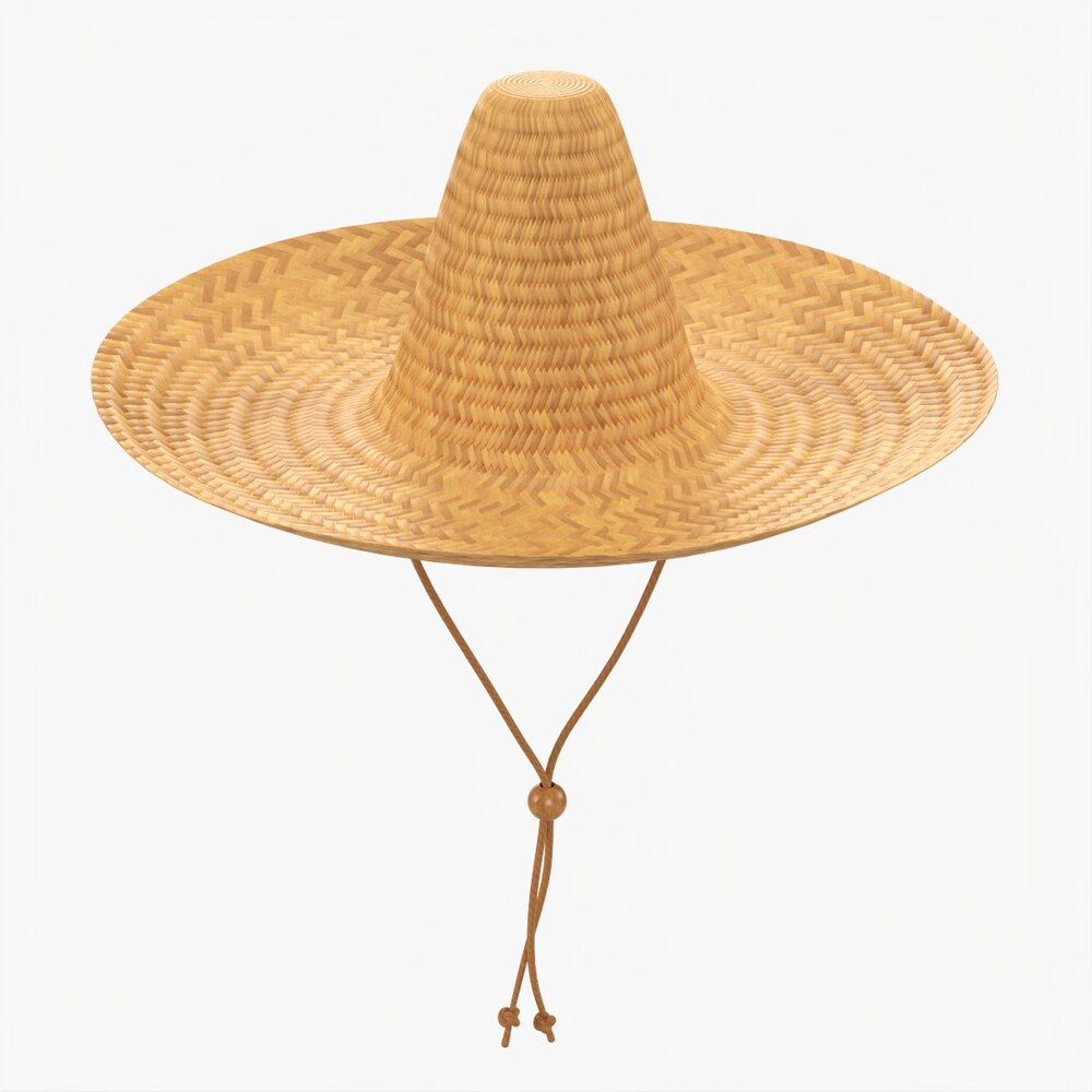 Sombrero Straw Hat Brown 3D model