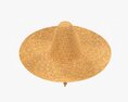 Sombrero Straw Hat Brown 3d model