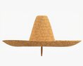 Sombrero Straw Hat Brown 3d model