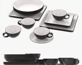 Square And Circle Dinnerware Set Modelo 3d