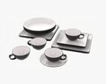 Square And Circle Dinnerware Set Modelo 3D