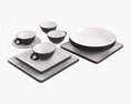 Square And Circle Dinnerware Set 3D модель
