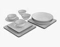 Square And Circle Dinnerware Set Modello 3D