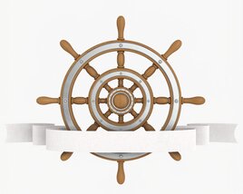 Steering Wheel With Banner 3D模型