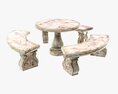 Stone Garden Furniture Set 3d model