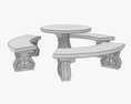 Stone Garden Furniture Set 3D модель