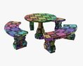 Stone Garden Furniture Set 3D 모델 