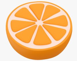 Stylized Orange Slice Modelo 3D