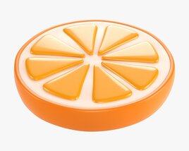 Stylized Orange Slice 02 3D-Modell