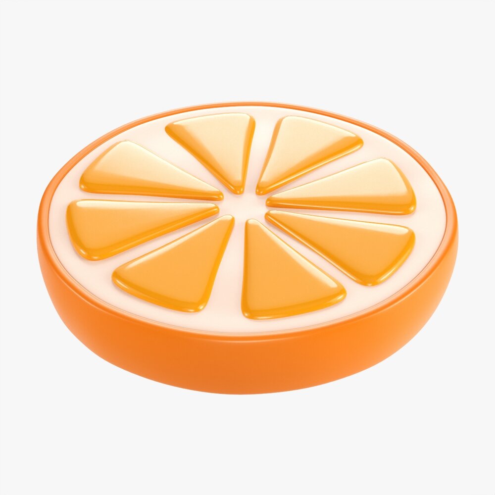 Stylized Orange Slice 02 Modello 3D